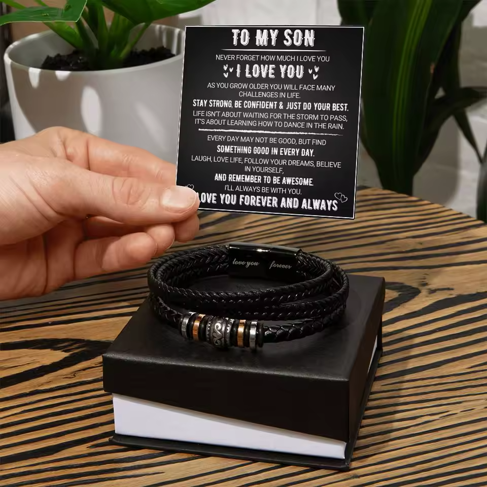 "To My Son" I Love You Bracelet